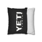 Square Pillowcase for Dorm Room or Man Cave - Faux Suede Yeti Pillow