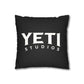 Square Pillowcase for Dorm Room or Man Cave - Faux Suede Yeti Pillow