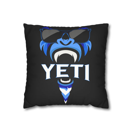 Square Pillowcase for Dorm Room or Man Cave - Faux Suede Yeti Pillow